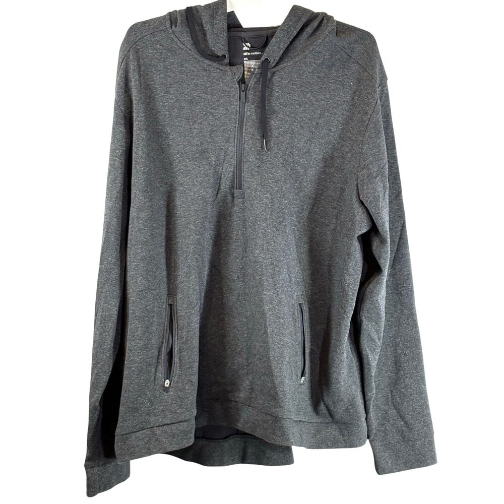 All In Motion Men's Premium Fleece 1/4 Zip Hoodie, Gray, Sz 2XL, NWT